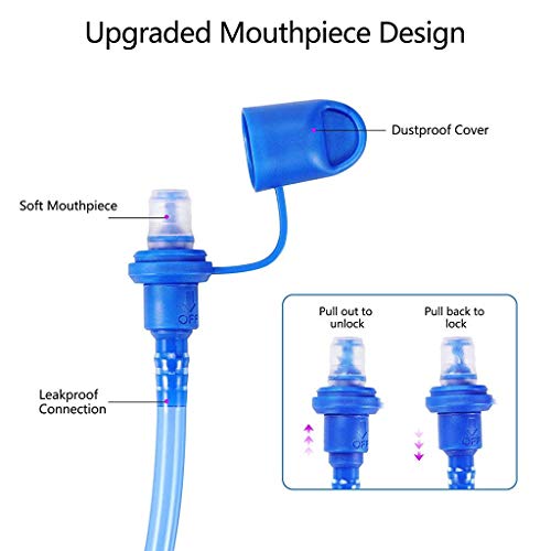 Image of Proberos Premium Anti-Bacteria Material Hydration Upgraded Leak Proof Water Reservoir Hydrating Bladder for Hiking Cycling, Running (Blue, L 13.8'' x W 6.8'')