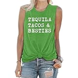 TIEEI Cinco De Mayo Shirts for Women Mexican Fiesta Vest Sombrero Sleeveless Tee Tops Green