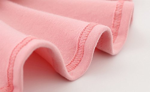 GSVIBK Baby Girls Cotton Dress Toddler Infant Ruffles Cotton Dresses Long Sleeve Solid Ruffle Dress Pink 476 100 - Thumbnail 6
