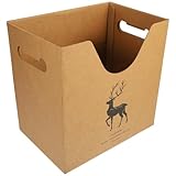 Milisten Kraftpapier Aufbewahrungsbox für Kosmetik Stapelbar und Bruchfest für Schreibtischorganisation und Wohnkultur in Braun