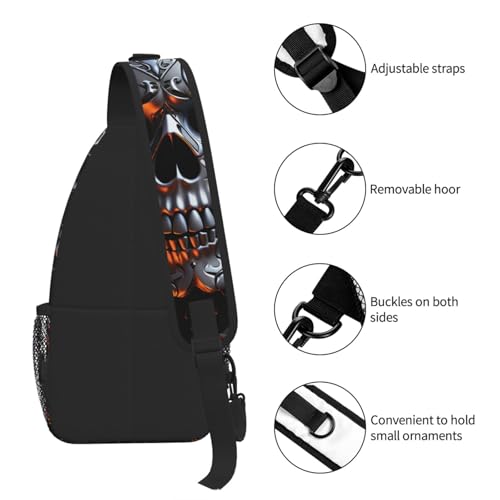 Mochila tipo bandolera unisex negra para viaje y senderismo miniatura 7