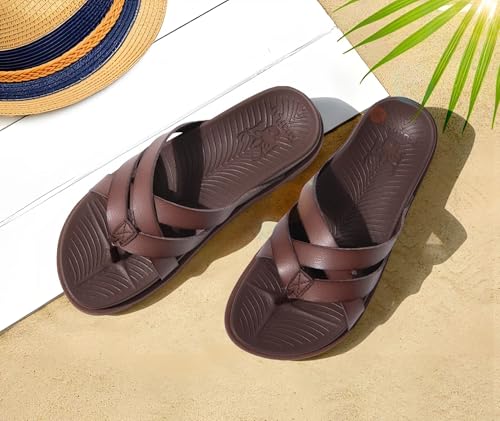 Image of KuaiLu Womens Dressy Orthotic Flip Flops Trendy Comfortable Cushion Recovery Walking Criss Cross Thong Sandals Lightweight Yoga Foam Summer Slides with Plantar Fasciitis Arch Support