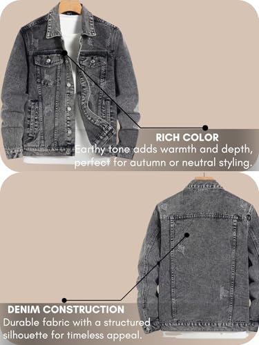 Image of GRECIILOOKS Men'S Denim Jacket | Classic Regular Fit Jeans Jacket For Men | Stylish Branded Jackets For Men - Timeless Casual Wear