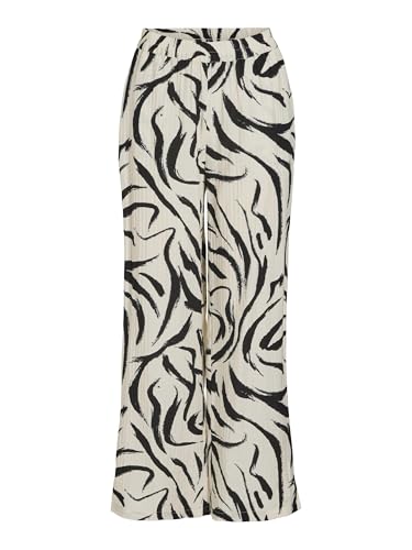 Pantalon taille haute VILA droit fluide et élégant noir
