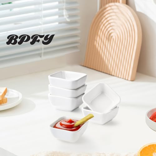 BPFY 12 Pack 3 oz Ceramic Soy Sauce Dish, 3 Inch Dipping Bowls for Sushi, Asian Cuisine, Small Sauce Dishes, Dishwasher Safe