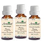 Arvedikas Mint Magic-Lime & Limon-French Vanilla Aceite de aroma premium para difusor / humidificador (1 oz / 30 ml)