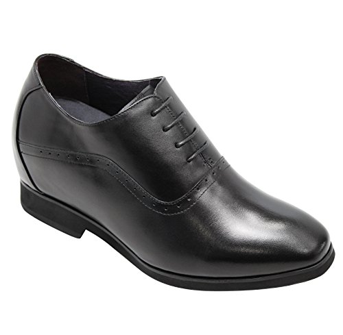 CALTO Men's Invisible Height Increasing Elevator Shoes - Black Premium Leather Lace-up Lightweight Formal Oxfords - 3.6 Inches Taller - Y71061 - Size 9 D(M) US CALTO Men's Invisible Height Increasing Elevator Shoes - Black Premium Leather Lace-up Lightweight Formal Oxfords - 3.6 Inches Taller - Y71061 - Size 9 D(M) US