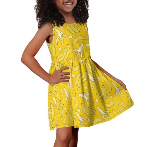 High Waisted Loose Fit A Line Sundress for Girls Crewneck Flared Swing Cute Dress with Pocket4