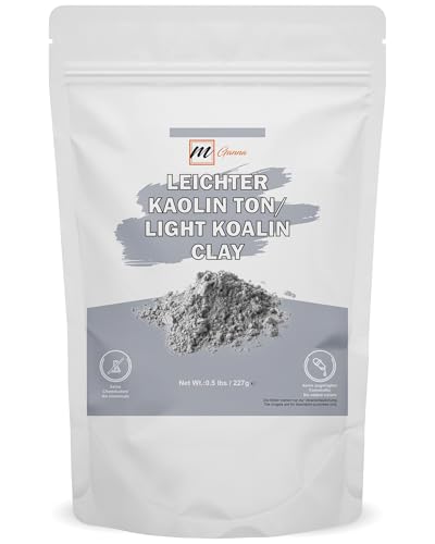 mGanna - Poudre d'argile kaolin légère 100 % naturelle pour masques faciaux, crèmes, masques faciaux et fabrication de savon 0,5 lbs / 227 g
