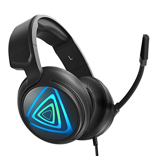 Mpow USB Gaming Headphones for PC Computer, Laptop, PS4 with mic, 50mm Speaker Drivers, Volume Control & Mute Button