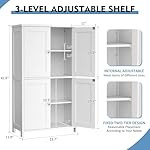 Shintenchi Bathroom Storage Cabinet with Doors and Shelves, Floor Cabinets for Washroom Furniture, Laundry Room, Organization with Adjustable Shelf, White - Image 3