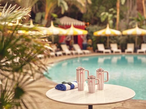 Image of STANLEY Quencher H2.0 Tumbler with Handle and Straw 40 oz | Flowstate 3-Position Lid | Cup Holder Compatible for Travel | Insulated Stainless Steel Cup | BPA-Free | Peach Whip Cabana Gloss