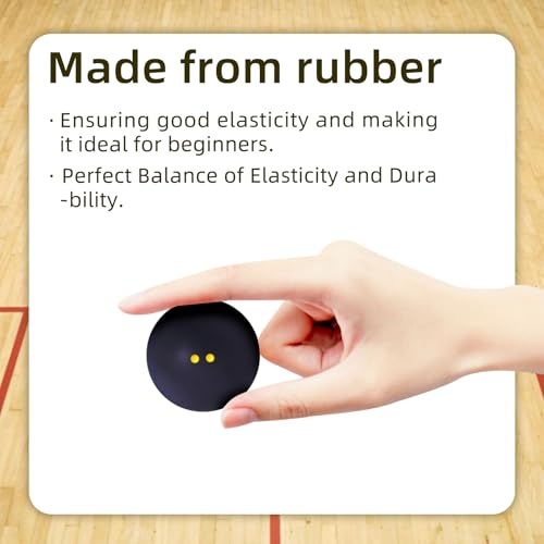 image for Flylin Double Yellow Dot Squash Ball, 37mm Sports Competition Squash B