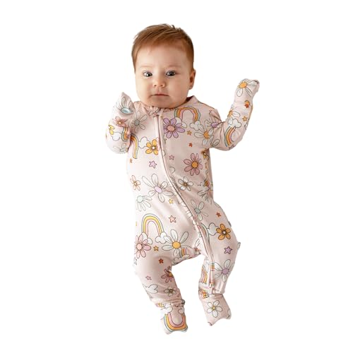 Image of Posh Peanut Convertible Baby Sleepers - Girls Footless Baby Pajamas with 2 Way Zipper for Easy Diaper Changes