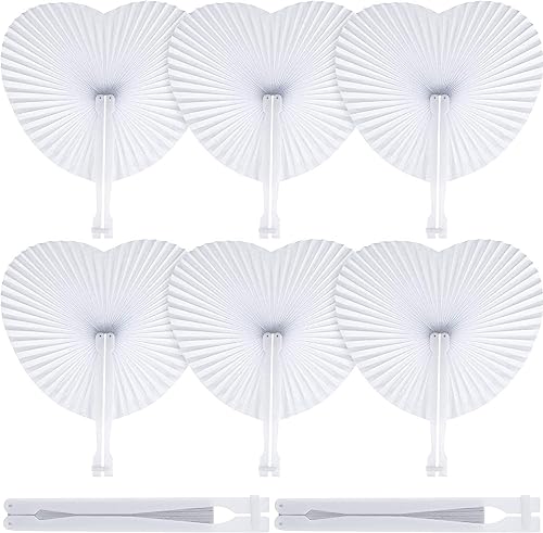 Deliex delicias de Extremadura. Pacote 60 pai coração branco para casamentos. Leans pai pai de papel para convidados em festas de verão, para leques em dias quentes. 12-18 Meses