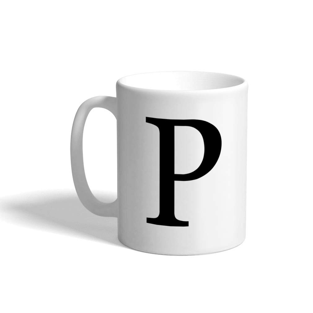 Taza De Desayuno Monograma de la letra del alfabeto P Taza Café Compromiso