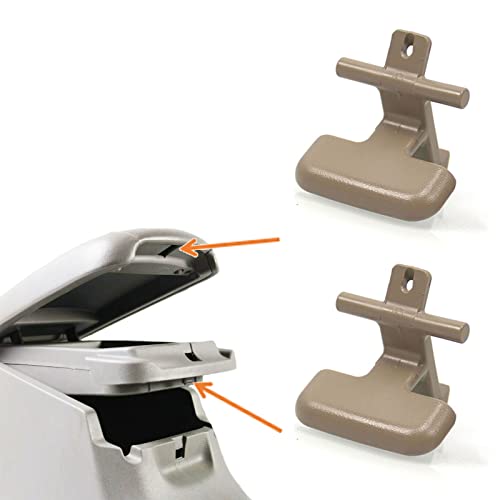 Sporacingrts 2pcs Beige Center Console Armrest Upper & Lower Latch Clip Compatible with Hyundai Sonata 2009-2010 Replace 84661-3K000V2
