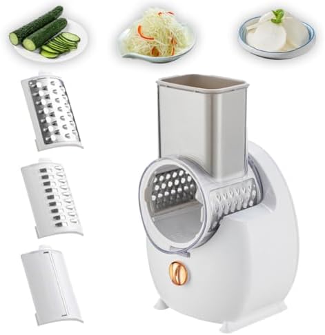 Electric Cheese Grater, USB Multi Grater, Electric Salad Maker,Electric Cheese Grater for Block Cheese, Suitable for Kitchen Use (White)
