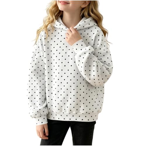 Kiavfrkp Hoodies for Teen Girls Cute Polka Dots Pullover Hooded Sweatshirt - image 1
