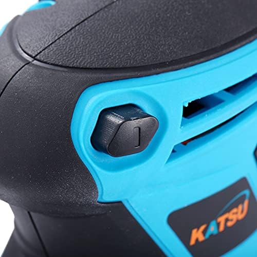 KATSU Detail Mouse Sander, 200W Electric Palm Sheet Sander with Dust Collector for Home Decoration Furniture Finishing, 20Pcs Sanding Pads Included 100174