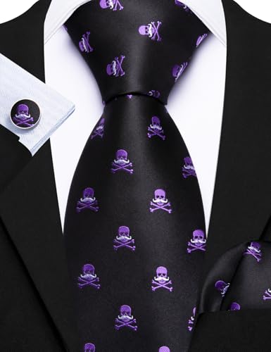 Image of Barry.Wang Men 6PCS Tie Silk Gift Necktie Clip Woven Tie Sets Party | Men Tie Classic Silk Gift Necktie With Tie Clip Jacquard Woven Neck Ties 6PCS Formal Wedding