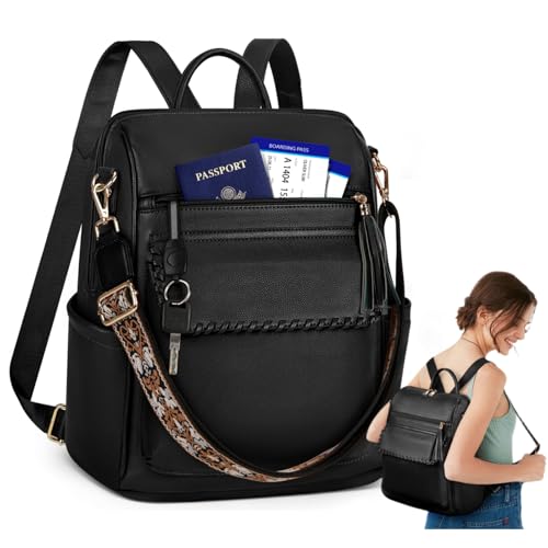 Opiniones y reviews de Dama los 5 más buscados. 44 Lubardy Mochilas para Mujer Bolsa Mochila Pequeña para Mujer Mochila Impermeable de Piel para Dama Mochila Negra Mochila Antirrobo Moda Casual Elegante