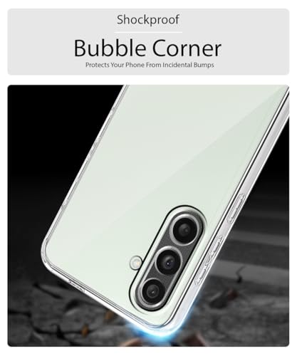 Image of WOW IMAGINE Transparent Back Cover Case for Samsung Galaxy M56 5G | Galaxy F56 5G | Raised Bumps for Full Device & Camera Protection Shockproof TPU Silicone Mobile Case - Transparent