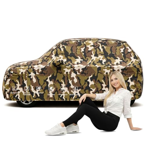 Image of Boo-Bee Smart 100% Waterproof Car Body Cover for Celerio Cover (All Models) with Mirror Pockets | Triple Stitched, Elastic, Custom Fit, Heat Resistant, Anti-Dust, All-Weather Cover - Jungle Series