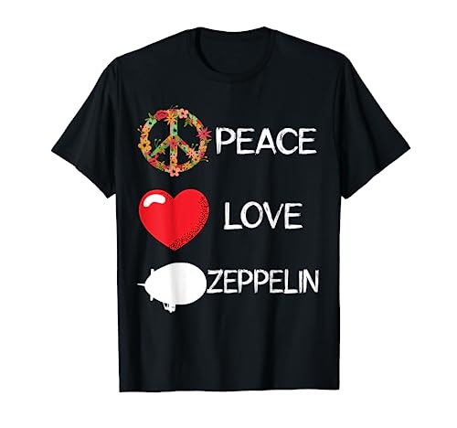 Zeppelin Love Peace Airship Zepelin dirigible Camiseta