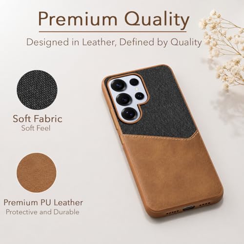 Image of Jkobi Back Case Cover for Samsung Galaxy S25 Ultra (Dual PU Leather Stitch | Professional Minimalist | Soft and Flexible)