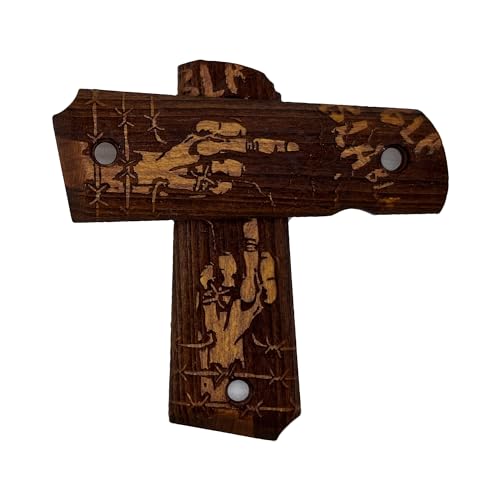 Grips en bois 1911 de qualité supérieure avec découpe Ambi Safety pour Colt et Kimber - 5