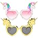 VALICLUD 2Pcs Mädchen Einhorn Sonnenbrille Herzform Party Brille Neuheit Party Spielzeug Lustige Bunte Kostüm Brille Zubehör für Kinder Erwachsene