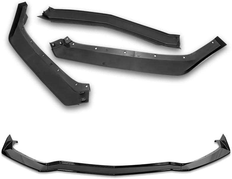 3PCS Front Bumper Lip Kit fit for Compatible with 2020-2025 Chevy Corvette C8, 5VM-Style Splitter Trim Protection Spoiler, Air-Dam-Chin-Diffuser (Painted Black)