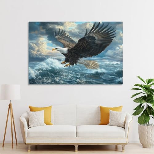 Toile d'aigle moderne 50 x 75 cm décoration murale de salon