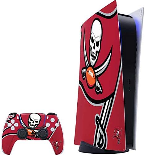 Skinit Decal Gaming Skin Compatible with PS5 Digital Edition Bundle - Officially Licensed NFL Tampa Bay Buccaneers Large Logo Design