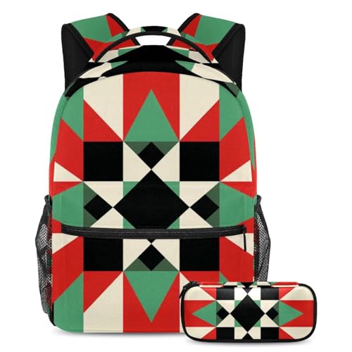 Sac à dos motif drapeau artistique 2 pièces grand volume pour soulager le dos