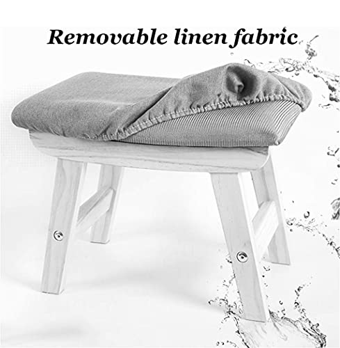 Taburete tapizado de madera con funda lavable que soluciona la limpieza 6
