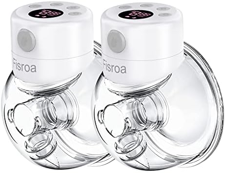 Breast Pump, Wearable Breast Pump Fisroa S12 Hands Free Breast Pump Electric Portable Breast Pump with 2 Modes & 9 Levels Low Noise, LCD Display for Baby Feeding-27mm