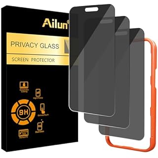 Ailun 3 Pack 4 Way 360 Degree Privacy Screen Protector for iPhone 16 Pro Max [6.9 inch], Face ID Sensitive,4 Directions Horizontal and Vertical All Around Anti Spy Tempered Glass Film[9H Hardness]-HD