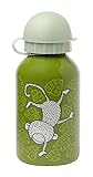 Trinkflasche im kindlichen und farbenfrohen Design: Quirliger Affe auf grünem Hintergrund - Robust, bruchsicher und langlebig