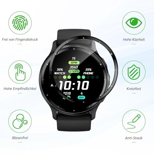 Carantee Schutzfolie für Panzerglas für Garmin Venu 3/Venu 4 45mm, 2 Stück Keine Blasen Schutzglas, Anti Kratzer, Wasserdicht, Sensitive Touch, Hoch Definition Garmin Venu 3 Displayschutzfolie