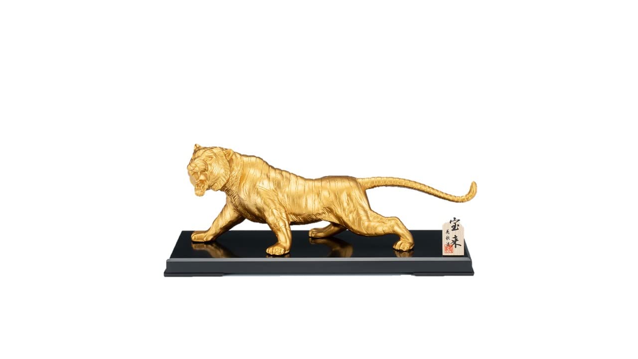 Takaoka Copperware Tiger Figurine Large 17.3x4.7x6.1in Alloy Made in Japan