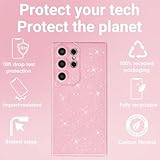 Svanove for Samsung S21 Ultra Case Glitter, Sparkly Girly Cute Bling Sparkle Shiny Shimmer Bright Phone Case for Women, Glittery Thin Slim Jelly Soft Silicone Rubber Gel Plastic Cover, Light Pink - Image 4
