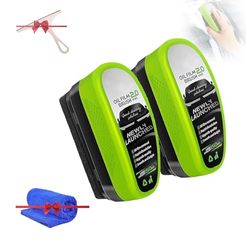 Glass Cleaner,Car Window Cleaning Brush,Universal Glass Cleaning Wipe Board,Glass Cleaning Board for Windshield,Oil Film Cleaning Brush for Car Windows (2pcs)