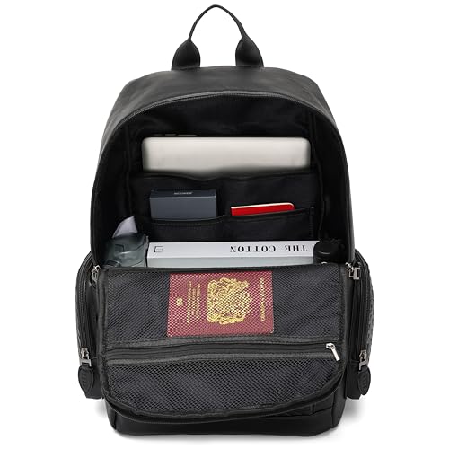 ELLE Leisure Luxe 27L Vegan Leather Backpack | Black2