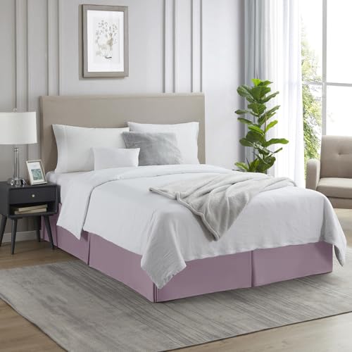 Image of Nestl Light Baby Blue Bed Skirt Queen Size - Queen Bed Skirt 14 Inch Drop - Brushed Microfiber Bed Skirts - Hotel Quality Pleated Bed Skirt - Shrinkage & Fade Resistant