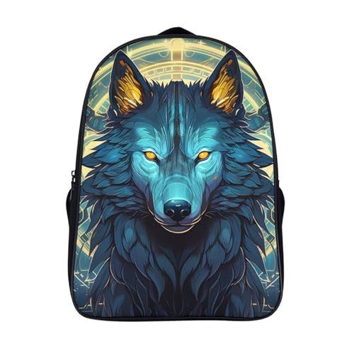 Sac à dos d'école enfant motif loup pour la rentrée des classes des garçons