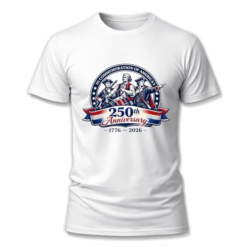 BANINKASA 250 Years America Anniversary 250th Independence Day Freedom T-Shirt 1776 2026 Patriotic USA Flag T-Shirts