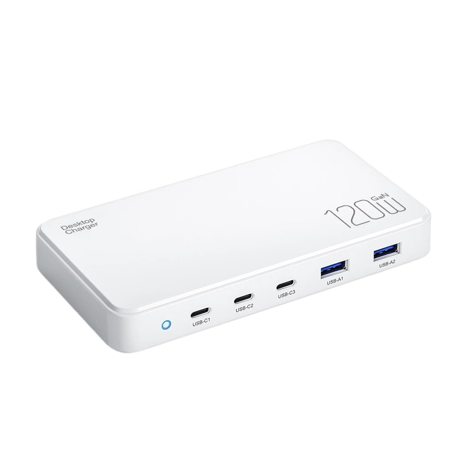 Station De Charge 120W 5 Ports, Chargeur GaN Hub for Plusieurs Appareils Capacité De Charge Rapide
