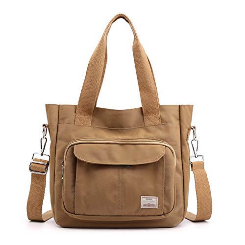 Sac à main pour femme en nylon kaki de grande capacité de taille unique